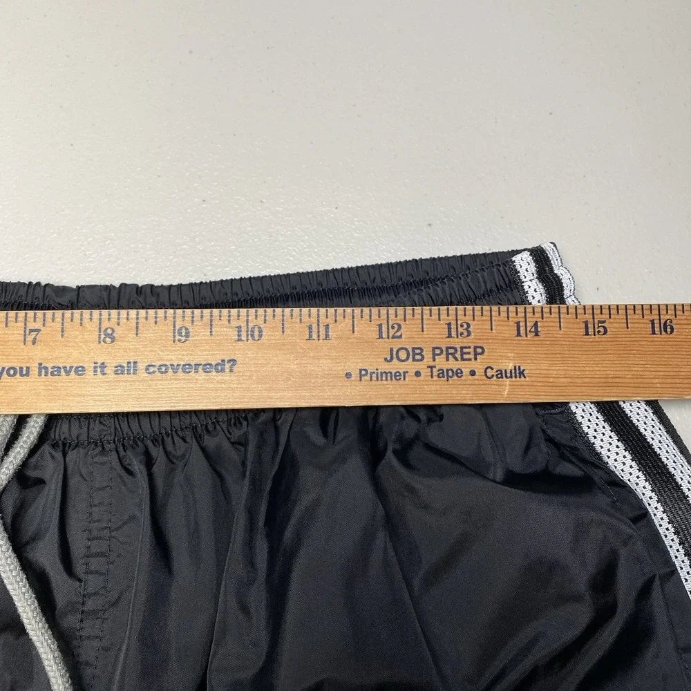 Y2K Adidas Track Pants Mens XL Warm Up Windbreaker Nylon Reinforced Knees Black